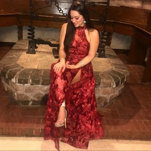 Red Floor Length Dress